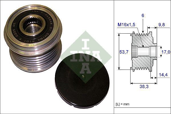 INA Alternator - sprzęgło jednokierunkowe 535 0203 10