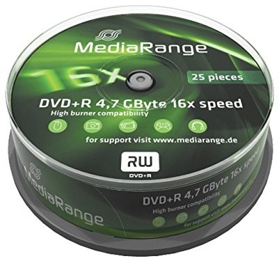 MediaRange MR404 półfabrykaty DVD + R (prędkość 16 X, 4,7 GB, 25er Spindel) 4260057125057