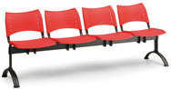 B2B Partner Plastikowe ławki VISIO, 4 siedzenia, chromowane nogi 150483