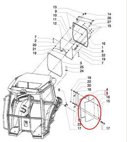 CNH SZYBA BOCZNA PRAWA 5089556