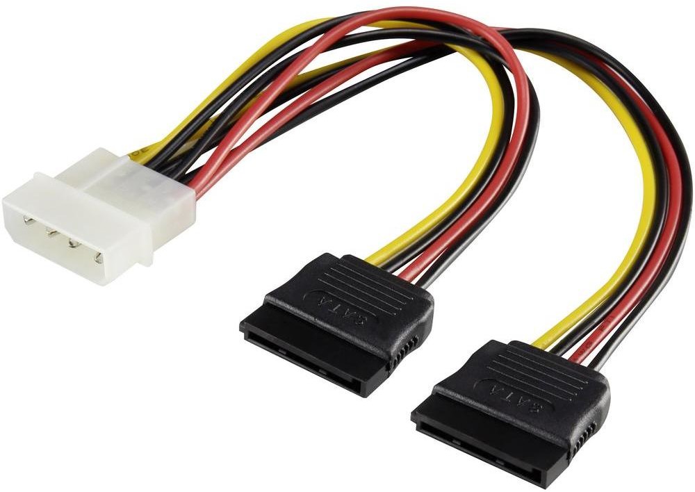 Renkforce Adapter Y SATA Renkforce 1404052[1x złącze męskie IDE 4-pin 2x złącze żeńskie zasilania SATA] 0.20 m