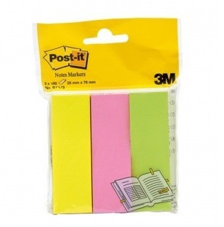 Post-it ZNACZNIKI SAMOP. PAPIER 26x78mm 3x100k MIX