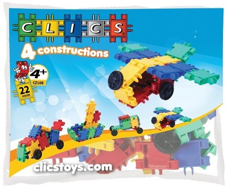 Clics Clicstoys 4 constructions woreczek 22 klocki