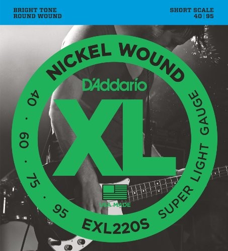 D'Addario EXL220S Bass komplet strun Short 0,10 cm  0,24 cm (.040  .095 cala) EXL220S