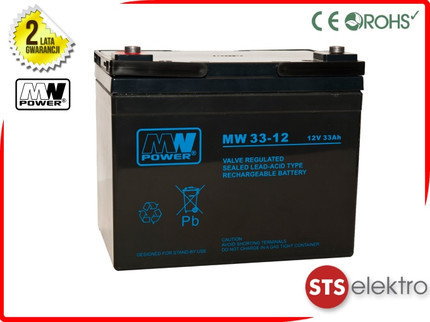 MW Power Akumulator AGM MW 33-12 12V 33Ah M5