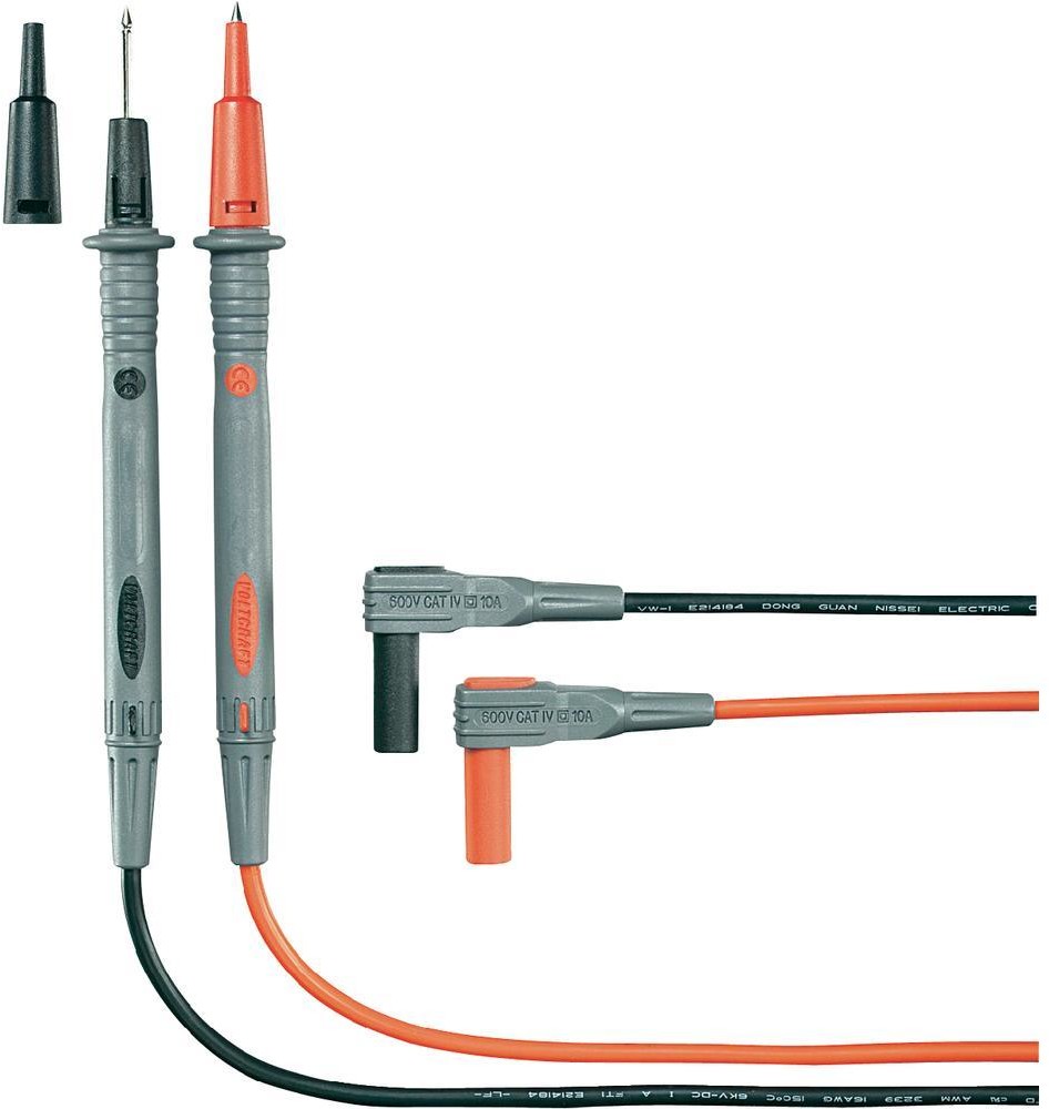 Voltcraft Przewody pomiarowe MS-4N [ Złącze męskie lamelkowe 4 mm Sonda] 1.20 m czarny czerwony