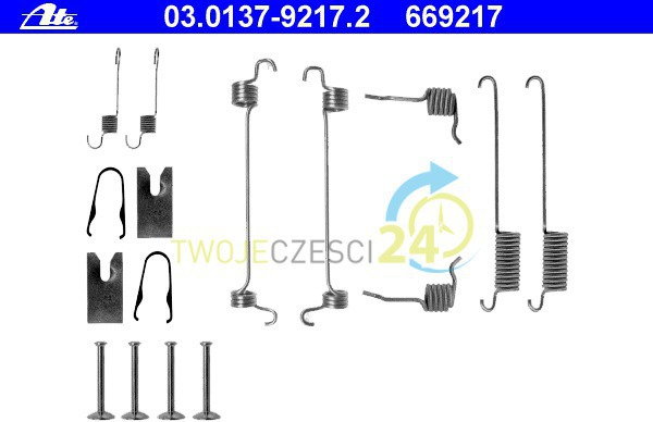 ATE Zestaw dodatków, szczęki hamulcowe 03.0137-9217.2