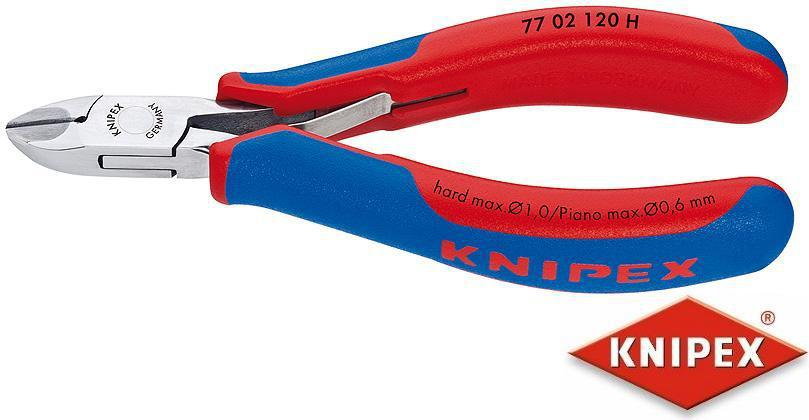 Knipex szczypce tnące boczne dla elektroników z ostrzami z węglików spiekanych ( (77 32 120 H)