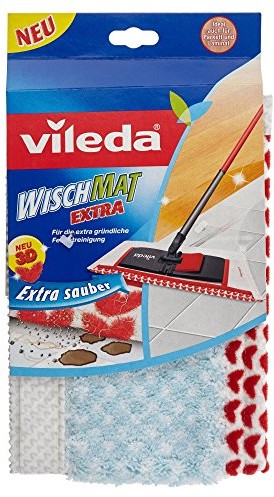 Vileda WischMat 1474 dodatkowa ściereczka do mopa, z systemem 3D Flocks, do podłóg laminowanych i do parkietu 1474