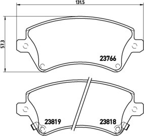 BREMBO Zestaw klocków hamulcowych, hamulce tarczowe P 83 064