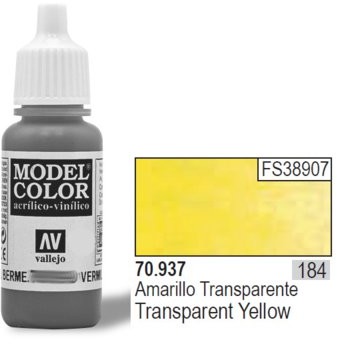 VALLEJO Farba Nr184 Transp. Yellow 17ml Transparent 70937