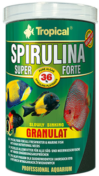 Tropical Spirulina Super Forte Granulat pokarm roślinny dla rybek 5l/3kg