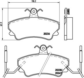 BREMBO Zestaw klocków hamulcowych, hamulce tarczowe P 68 019