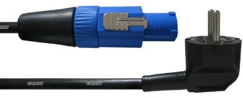 Cordial S channelmoduł przewodów (w kolorze niebieskim Typ A power w/Schuko prosty) CFCA 3 SRC