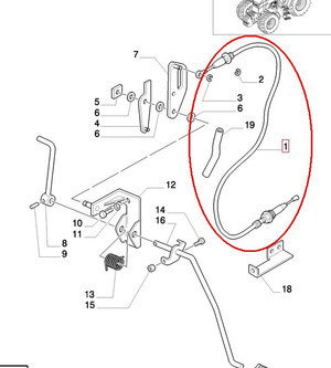 CNH LINKA GAZU NOŻNEGO 82016354 - 87319808 - 87520308