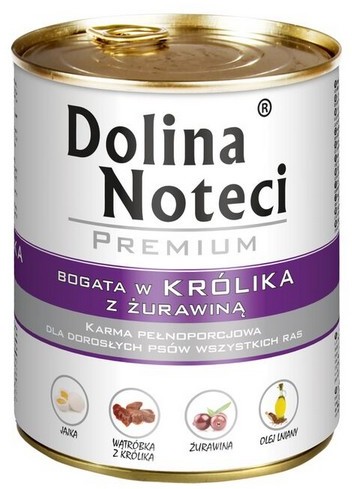 Dolina Noteci Premium Bogata W Królika I Żurawinę Puszka 800G X 6Szt