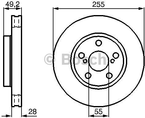 BOSCH Tarcza hamulcowa przednia, 0 986 478 858  0986478858
