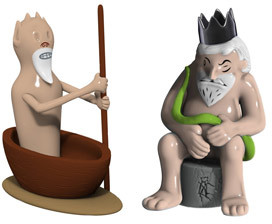 A di Alessi Porcelanowe figurki Caronte & Minosse (AMGI42SET3)