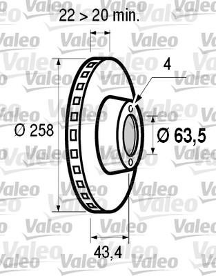 VALEO tarcza hamulcowa x2 przod 186560  186560