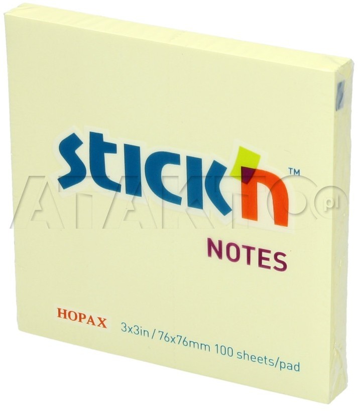 StickN Karteczki samoprzylepne 76x76/100 żółte pastel 21007 HO5006