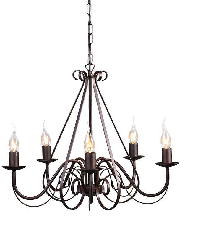 QAZQA Klasyczny żyrandol rdzawo-brązowy 5-źródeł światła - Giuseppe