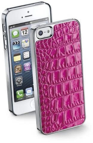 Cellular Line ANIMALIERIPHONE52 Kunstleder Croco Schutzhülle für Apple iPhone 5 rosa