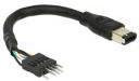 Delock FireWire A - wtyczka pinowa, 16,5cm, czarny 82379