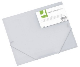 Q-Connect PBS Teczka z gumką na rogach 400 mic wykonana z PP transparentna bezbarwna