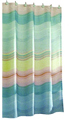 MSV 140254 zasłona prysznicowa poliester + polipropylenu ARC EN Ciel/biała 180 x 200 x 0,1 cm  12 pierścieni (913/140254)