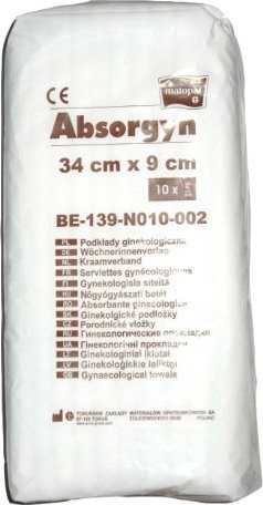 ABSORGYN BELLA Podkłady ginekologiczne dla kobiet 34x9cm - 10 sztuk