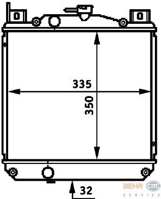 HELLA Chłodnica, układ chłodzenia silnika 8MK 376 720-731