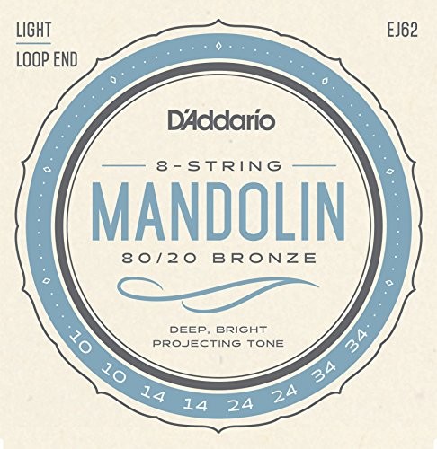 D'Addario Komplet strun ej62  do mandoliną (80/20, z brązu Light, 10  34) EJ62