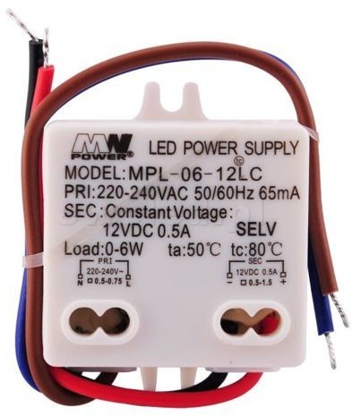 Zdjęcia - Pozostałe artykuły elektryczne Zasilacz dopuszkowy 12V 0.5A 6W IP20