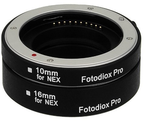 Fotodiox MACRO-Tube-NEX PRO samochód makro rurę-przedłużkę samochodowy zestaw 10 MM/16 MM Tubes z funkcją automatycznego ustawiania ostrości/TTL automatyczna regulacja ekspozycji Auto MRC Kit-NEX