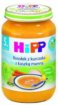 HiPP ROSOŁEK Z KURCZAKA Z KASZKĄ MANNĄ BIO 190G