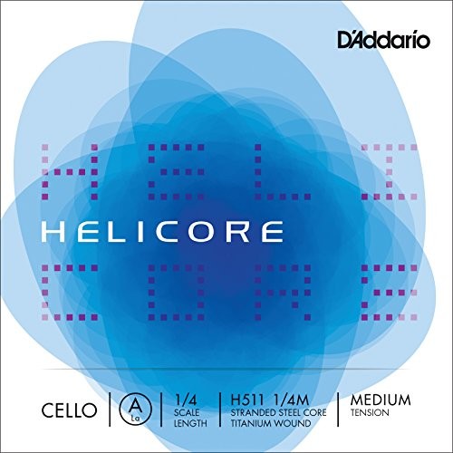 D'Addario H511  1/4 m Helicore Cello pojedyncze 'A' Titanium owinięta strun 1/4 Medium H511-1/4M