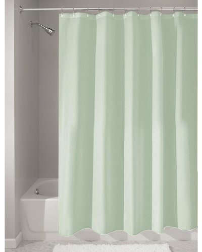 InterDesign materiałowa zasłona prysznicowa, odporna na pleśń, wodoodporna, 180 × 180 cm, zielona (Seafoam Green) (14654EU)