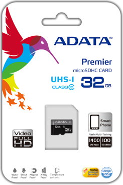 A-Data MicroSD Class 10 + Czytnik 32GB (AUSDH32GUICL10-RM3BKBL)