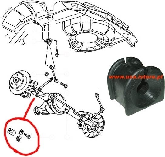 Guma stabilizatora tylnego Jeep Grand Cherokee WJ WG