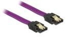 Delock Premium SATA DATA III, Metalowe Zatrzaski, 50 cm, Fioletowy 83691