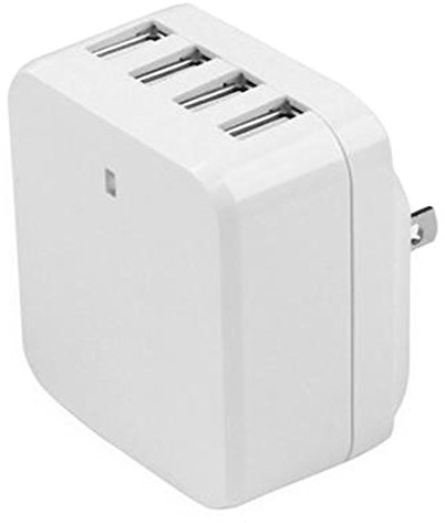 StarTech com usb4pacwh ładowarka sieciowa A 4 porty USB z międzynarodowymi Spine, 34 W/6.8 A, biały USB4PACWH