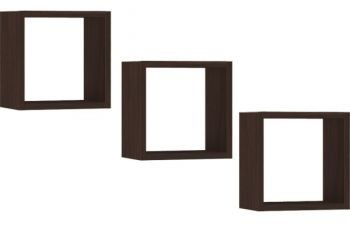 FABRYKA MEBLI AKORD PÓŁKA ŚCIENNA K 25x25cm KOMPLET 3szt WENGE KPKPPÓŁVEN010