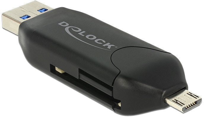 Delock Czytnik Micro USB OTG + męskie złącze USB 3.0 A 91734