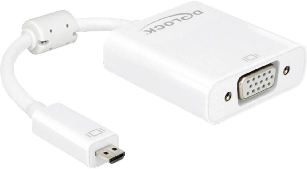 Delock Przejściówka adapter HDMI VGA Jack 65557 [1x Złącze micro HDMI typ D) 1x Złącze VGA jack 3 5 mm]