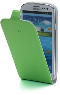 Celly Face232Gn Leder Flap Case für Samsung Galaxy S III i9300 grün