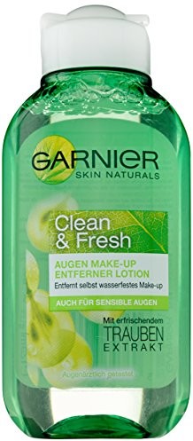 Garnier Clean & Fresh środek do usuwania makijaż oczu/chusteczki w części środkowej usuwa nawet odporności na działanie wody Make-Up (z wyciągiem z winogron) przetestowane okulistycznie, 1er Pack  125 C14169