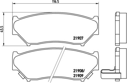 BREMBO Zestaw klocków hamulcowych, hamulce tarczowe P 79 008