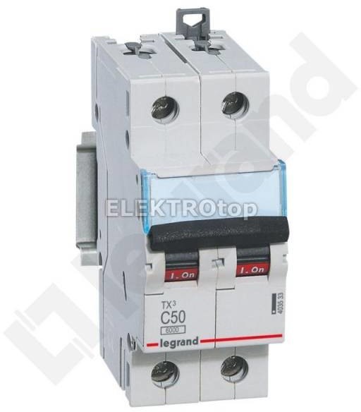 Legrand 403533 WYŁĄCZNIK NADPRĄDOWY S 302 2P C 50A 6000A SERII TX3