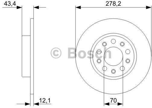 BOSCH Tarcza hamulcowa tylna, 0 986 479 292  0986479292