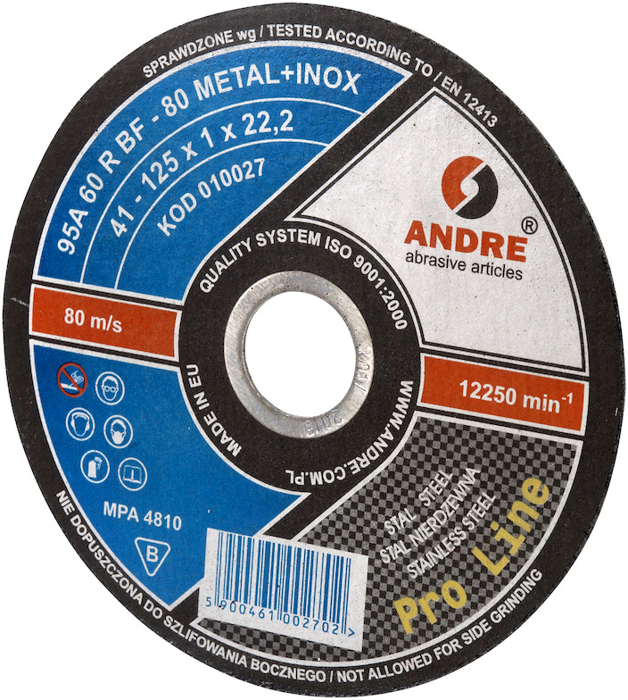Andre Tarcza do cięcia stali płaska 125 x 1 x 22